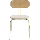 UMAGE Curious Chaise Salle à Manger Oak | Brass | Teddy White