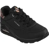 SKECHERS Baskets basses 'Uno-Golden Air' or rose / noir / blanc