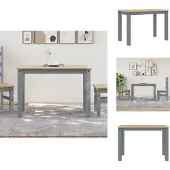 vidaXL Table de salle à manger Panama Gris 117x60x75 cm Pin massif