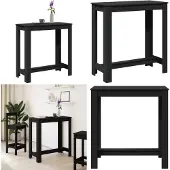 vidaXL Table de bar noire 102x50x103,5 cm Bois composite