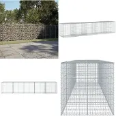 vidaXL Gabion avec couvercle 500x100x100 cm Fer galvanisé