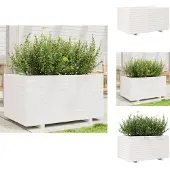 vidaXL Jardinière blanc 90x60x49,5 cm bois de pin massif