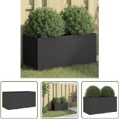 vidaXL Jardinière noir 62x30x29 cm acier
