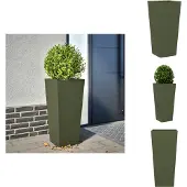 vidaXL Jardinière vert olive 35x35x75 cm acier