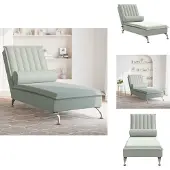 vidaXL Chaise longue de massage avec traversin gris clair velours
