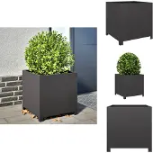 vidaXL Jardinière noir 50x50x50 cm acier