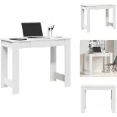 vidaXL Bureau blanc 100x45x75 cm bois composite