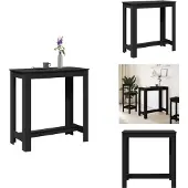 vidaXL Table de bar noire 102x50x103,5 cm Bois composite