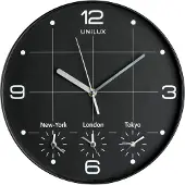 Unilux 400094567 Horloge murale/quartz "ON TIME", diam. : 305 mm, noir