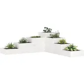 vidaXL Jardinière 4 niveaux 106x104,5x36 cm blanc bois de pin massif