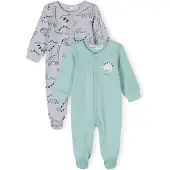MINOTI Barboteuse / body bleu / gris / blanc