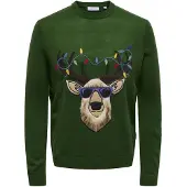 Only & Sons Pull-over beige / bleu / brun foncé / vert