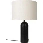 Gubi Gravity Lampe de Table Black marble | Canvas Shade | Large