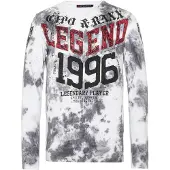 Cipo & Baxx T-Shirt gris / rouge / blanc