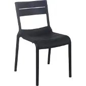Oviala Chaise noire de terrasse en plastique - Paname