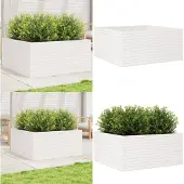 vidaXL Jardinière blanc 100x100x46 cm bois de pin massif