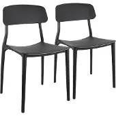 Oviala Lot de deux chaises en polypropylène noir - Sofia