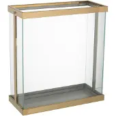 J-Line Lanterne rectangle enma fer/verre or large
