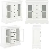 vidaXL Sideboard Blanc 70x28x70 cm Pin massif