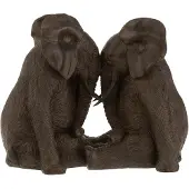 J-Line Couple Eléphant Poly Marron Foncé Large