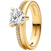 Pandora Doppelband Herz Ring