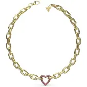 GUESS Beloved Pave Heart Necklace Doré Femme
