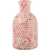 J-Line Vase coeur mosaique verre rose large