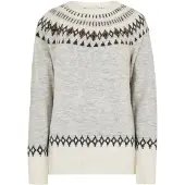 Apricot Pull-over 'Fair Isle Gem' gris / gris foncé