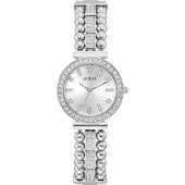 GUESS Montre à affichage analogique 'Gala' argent / transparent / blanc