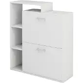 Vicco Meuble À Chaussure Tobias, 80x90cm, Blanc, Blanc, Vicco