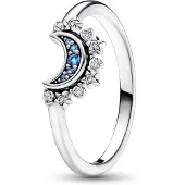 Pandora Bague Céleste Lune Scintillante Bleue