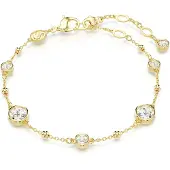 Swarovski Bracelet Imber, Taille Ronde, Motif Éparpillé, Blanc, Placage De Ton Or