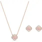 Swarovski Parure de bijoux or rose / transparent