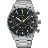 Seiko Montre à affichage analogique noir / argent