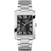 GUESS Montre à affichage analogique 'Clyde' noir / argent