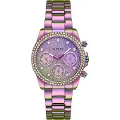 GUESS Montre à affichage analogique 'Sol' rose / pourpre