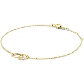 Jackie Gold Bracelet Double Trouble Circles en or jaune 14 carats