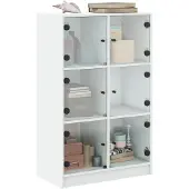 vidaXL Highboard avec portes blanc 68x37x109 cm Bois composite