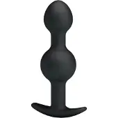 Pretty Love - plug anal à billes internes - silicone noir