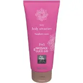 Shiatsu Gel de massage et lubrifiant 2 en 1 Framboise 200 ml