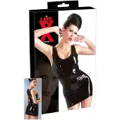 Late X Robe mini sans manches en latex (noir) - M