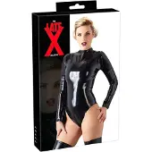 Late X Body femme à manches longues en latex (noir) - 2XL