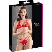 Cottelli - ensemble soutien-gorge ouvert en dentelle - rouge