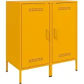 vidaXL Sideboards 2 pcs jaune moutarde 36x39x79 cm acier