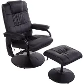 HOMdotCOM Fauteuil de massage avec tabouret Fauteuil TV Fauteuil de relaxation en cuir artificiel