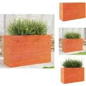 vidaXL Jardinière cire marron 110x40x68,5 cm bois de pin massif