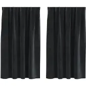 vidaXL Rideaux occultants, 2 pièces, noir, 140 x 140 cm, en velours