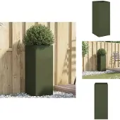 vidaXL Jardinière vert olive 32x29x75 cm acier