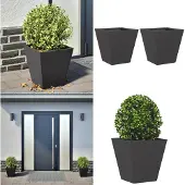 vidaXL Jardinières 2 pcs noir 30x30x30 cm acier