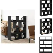 vidaXL Cloison de séparation noir 100x33x125,5 cm bois d'ingénierie